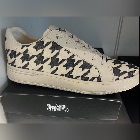 NWT Coach Outlet Clip Low Top Sneaker With Houndstooth Print - Picture 5 of 5